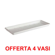 OFFERTA 4 SOTTOVASO PER FIORIERE BARCELONA TROUGH SAUCER 50CM BIANCO
