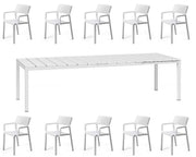 OFFERTA TAVOLO RIO 210/280 CON 10 POLTRONE TRILL BIANCO