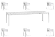 OFFERTA TAVOLO RIO ALLUNGABILE 140/210CM +6 POLTRONE NET BIANCO