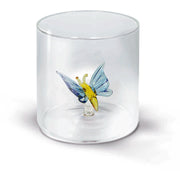 BICCHIERE DA ACQUA FARFALLA 250ML IN VETRO SOFFIATO