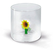 BICCHIERE DA ACQUA GIRASOLE 250ML IN VETRO SOFFIATO