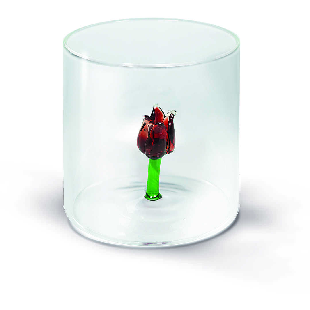 BICCHIERE DA ACQUA TULIPANO 250ML IN VETRO SOFFIATO