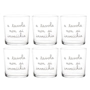 Set 6 Bicchieri Acqua A Tavola Non Si Invecchia 35,5cl Simple Day