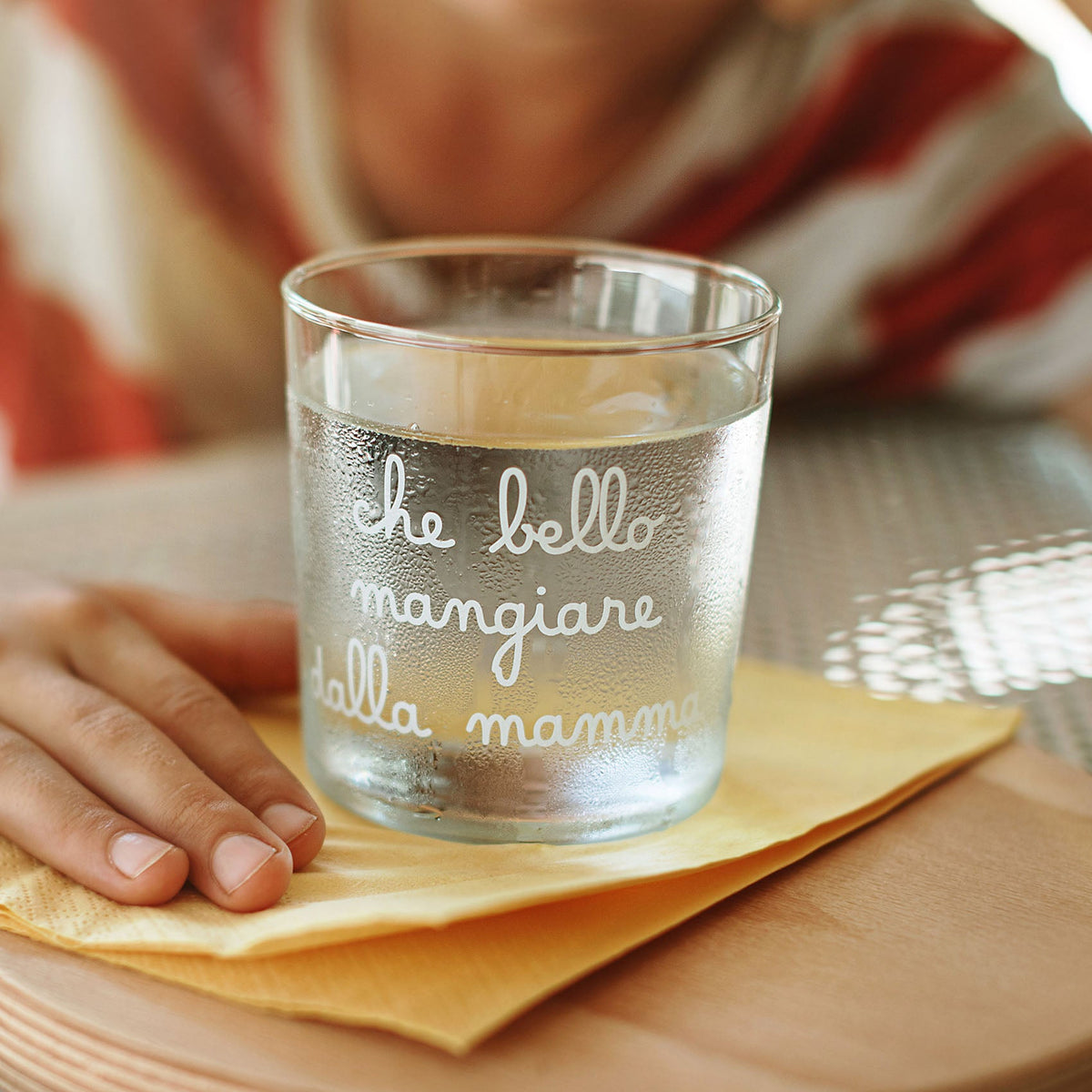 Set 6 Bicchieri acqua Che bello mangiare dalla mamma 35,5cl Serigrafia Bianca Simple Day