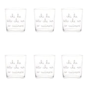 Set 6 Bicchieri acqua Chi ha detto che non so cucinare 35,5cl Serigrafia Bianca Simple Day