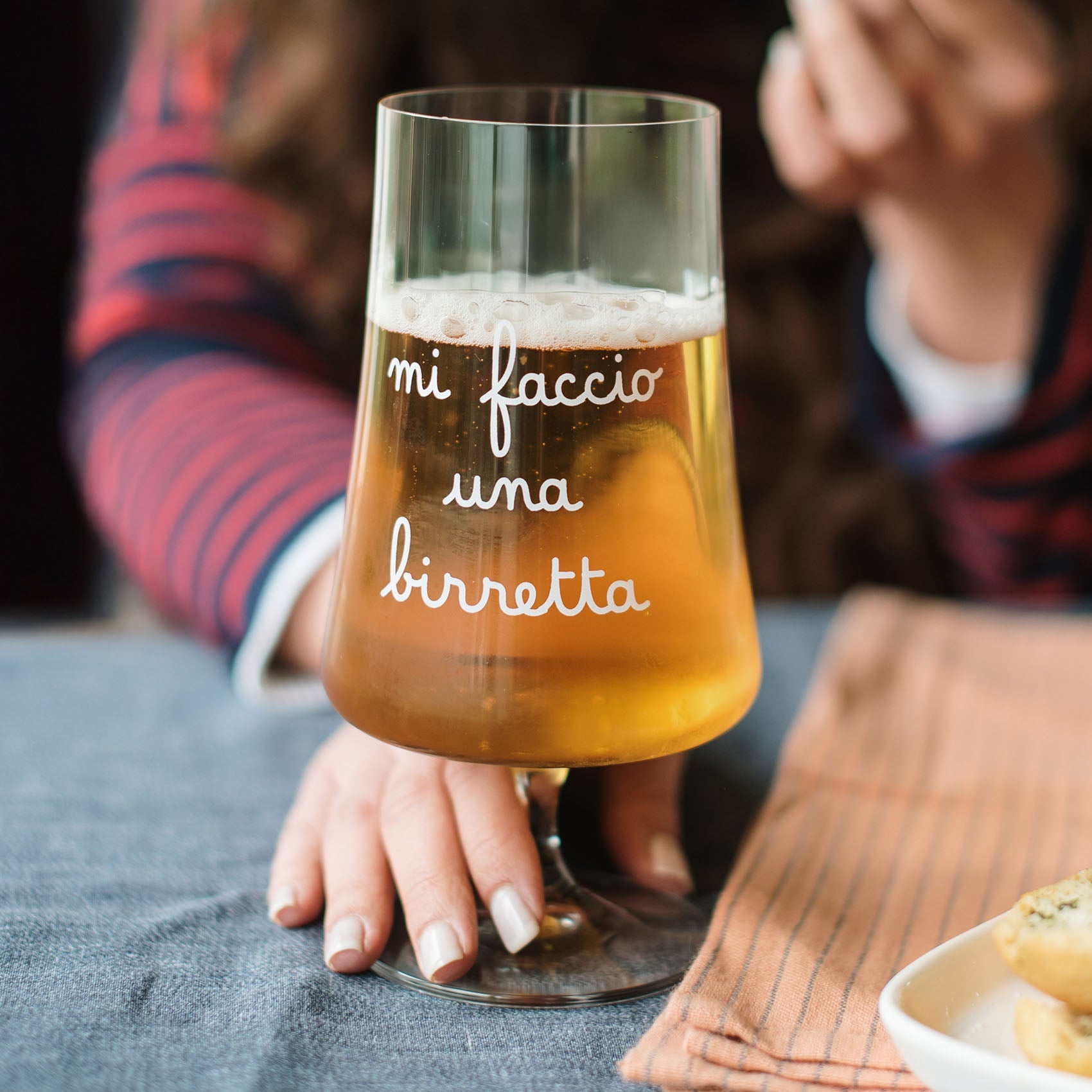 Set 2 Bicchieri Birra Mi faccio una birretta 55cl Altezza 18.7cm D 7.1cm Simple Day