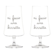Set 2 Bicchieri Birra Mi faccio una birretta 55cl Altezza 18.7cm D 7.1cm Simple Day