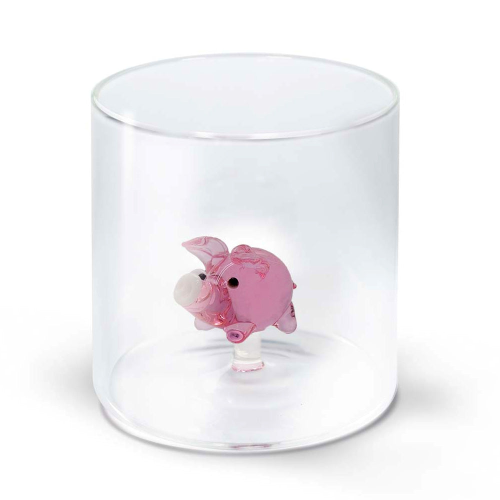 BICCHIERE IN VETRO BOROSILICATO 250ML MAIALE