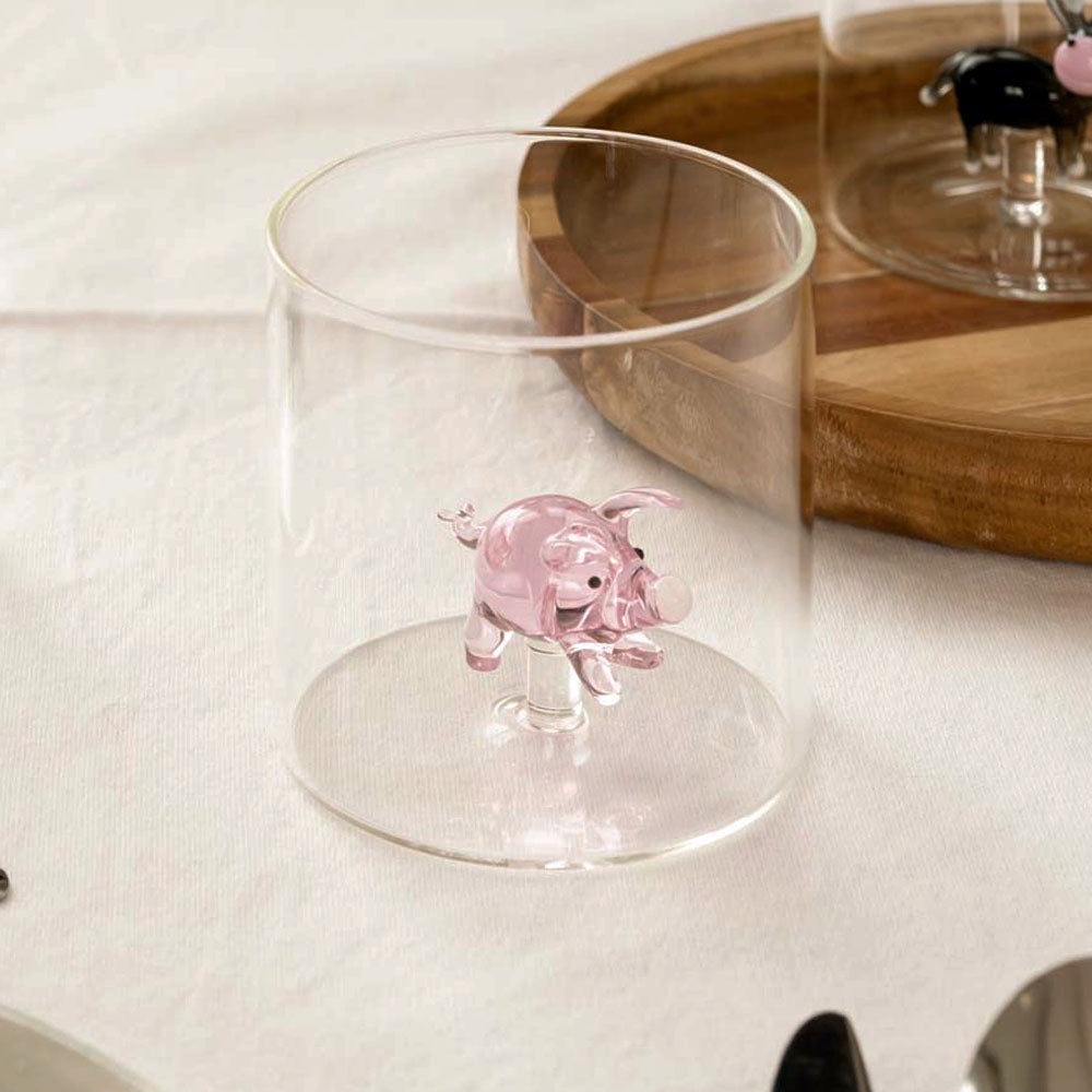 BICCHIERE IN VETRO BOROSILICATO 250ML MAIALE