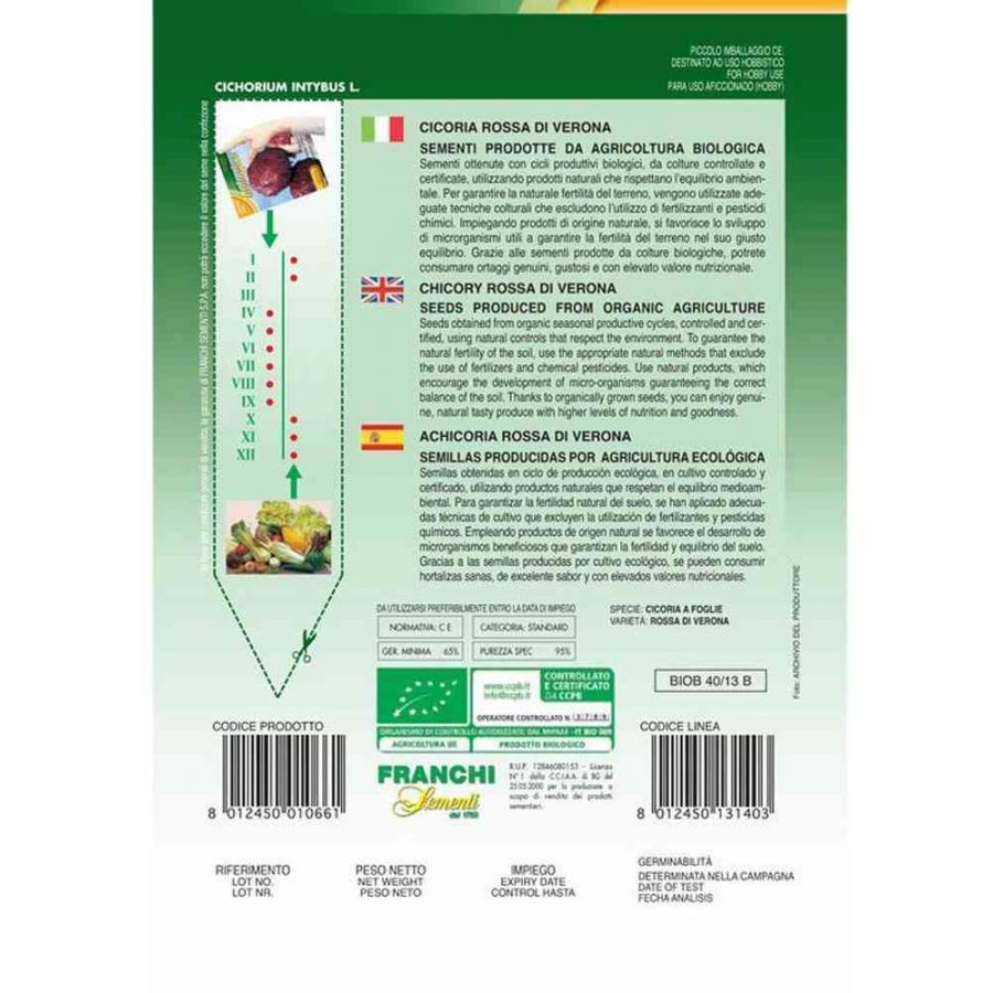 SEMI CICORIA ROSSA DI VERONA BIO