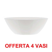 OFFERTA 4 VASO BRUSSELS DIAMOND OVAL 20CM WHITE