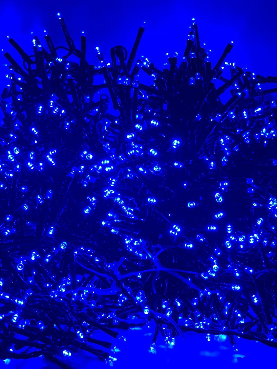 LUCI NATALE 1500 LED BLU CON GIOCHI DI LUCE