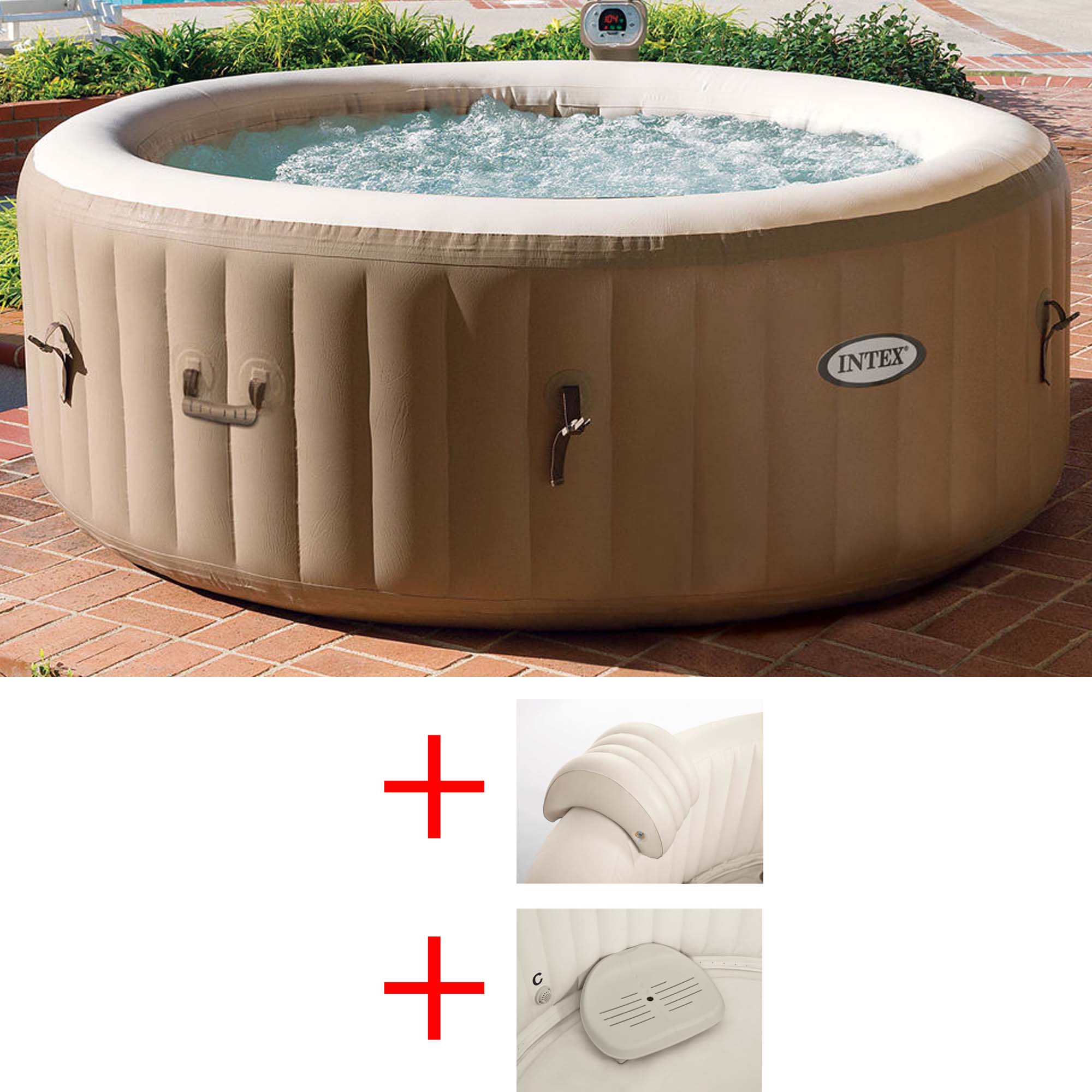 OFFERTA IDROMASSAGGIO INTEX PURE SPA BUBBLE Ø196XH71CM + POGGIATESTA + SEGGIOLINO