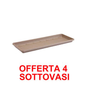 OFFERTA 4 SOTTOVASO PER FIORIERA BARCELONA TROUGH SAUCER 50CM TAUPE