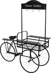 BICI PORTA VASO IN METALLO NERO 153X85X188CM
