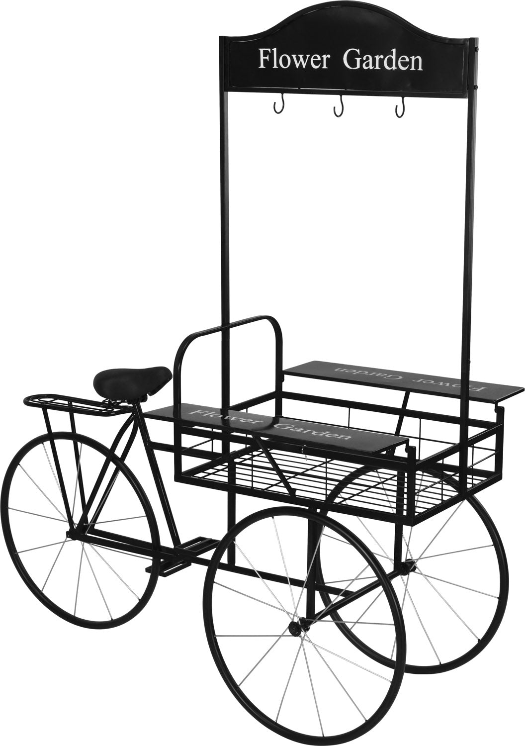 BICI PORTA VASO IN METALLO NERO 153X85X188CM