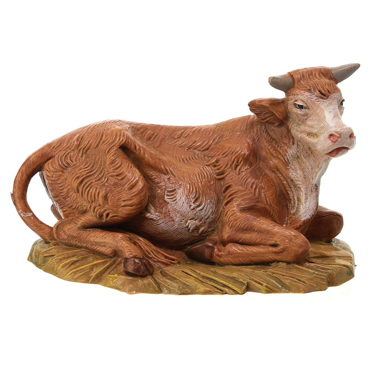 BUE SEDUTO 12CM STATUETTA IN RESINA