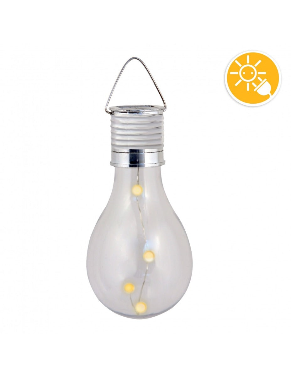 BULB LIGHT: LAMPADA SOLARE 4 MINI LED A FORMA DI LAMPADINA