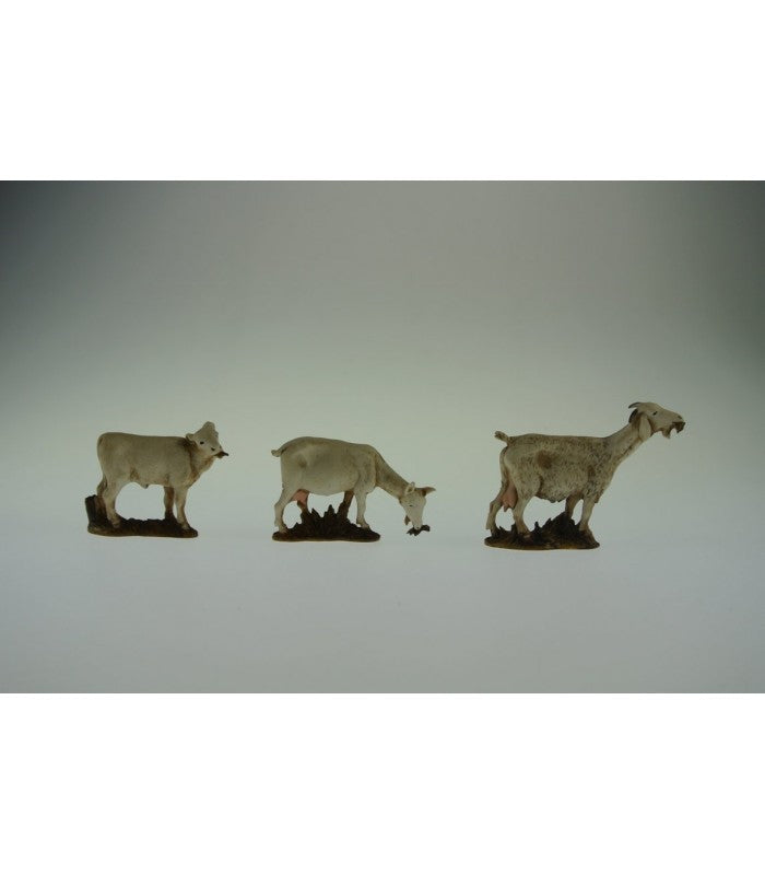 BUSTA CON 2 CAPRE E 1 VITELLO PER PRESEPE 10CM