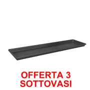 OFFERTA 3 SOTTOVASO GREEN BASICS TROUGH SAUCER 50CM LIVING BLACK