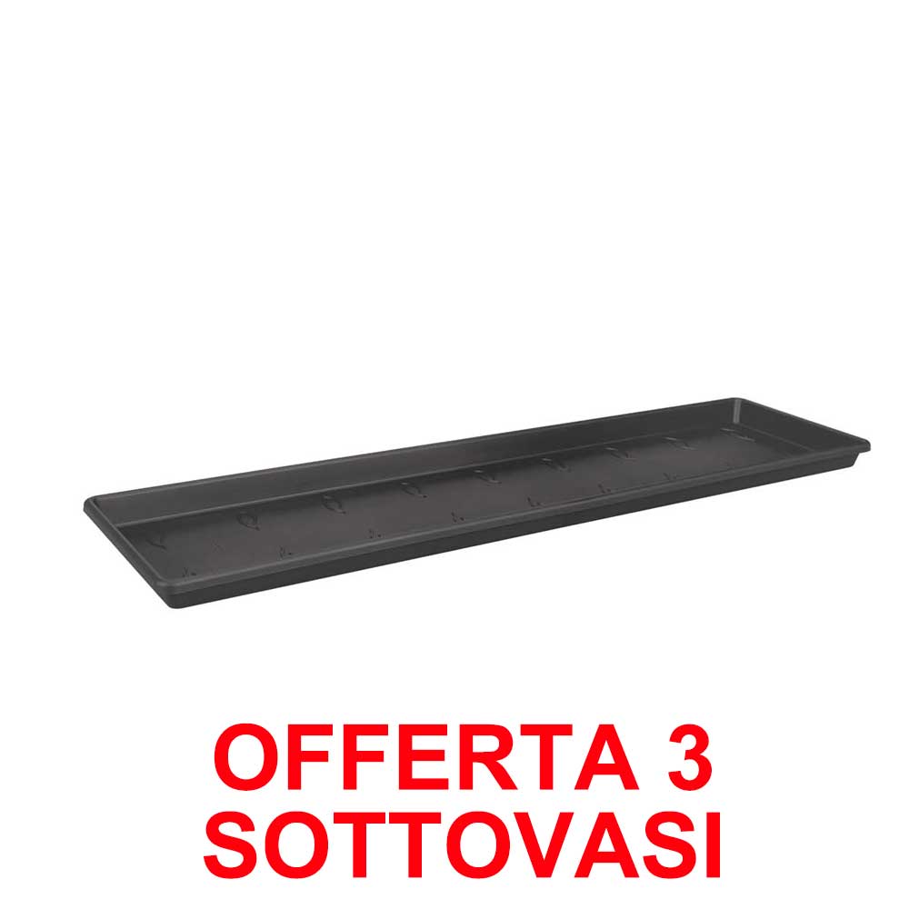 OFFERTA 3 SOTTOVASO GREEN BASICS TROUGH SAUCER 50CM LIVING BLACK