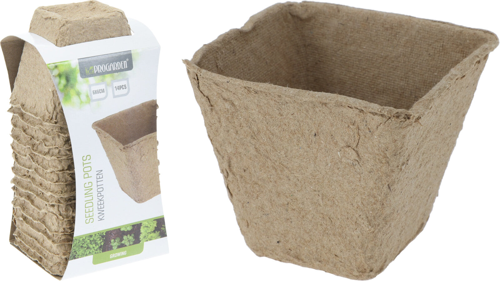 14 VASI BIODEGRADABLI QUADRATI IDEALI PER SEMINA 6X6CM