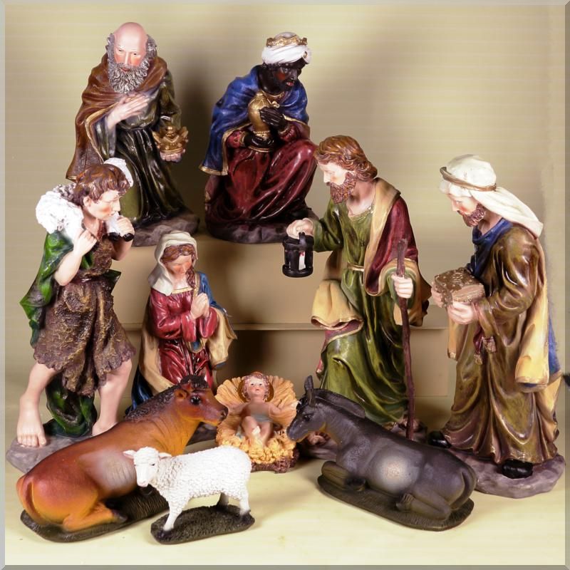 NATIVITÀ IN RESINA 50CM 10 STATUETTE