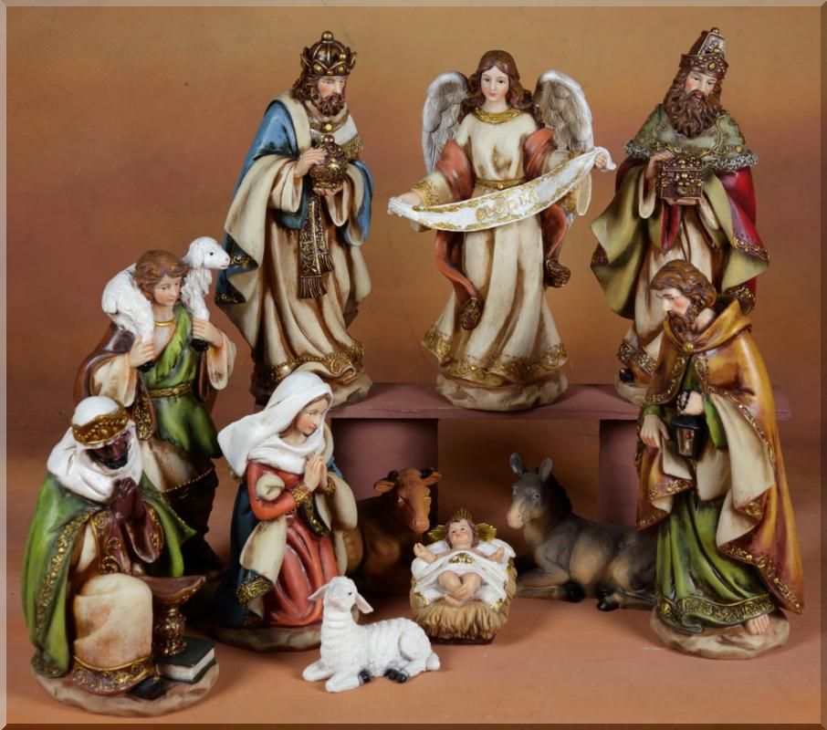 NATIVITÀ IN RESINA 31CM 11 STATUETTE