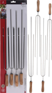 SET 4 SPIEDINI A 3 PUNTE PER BARBECUE 47CM
