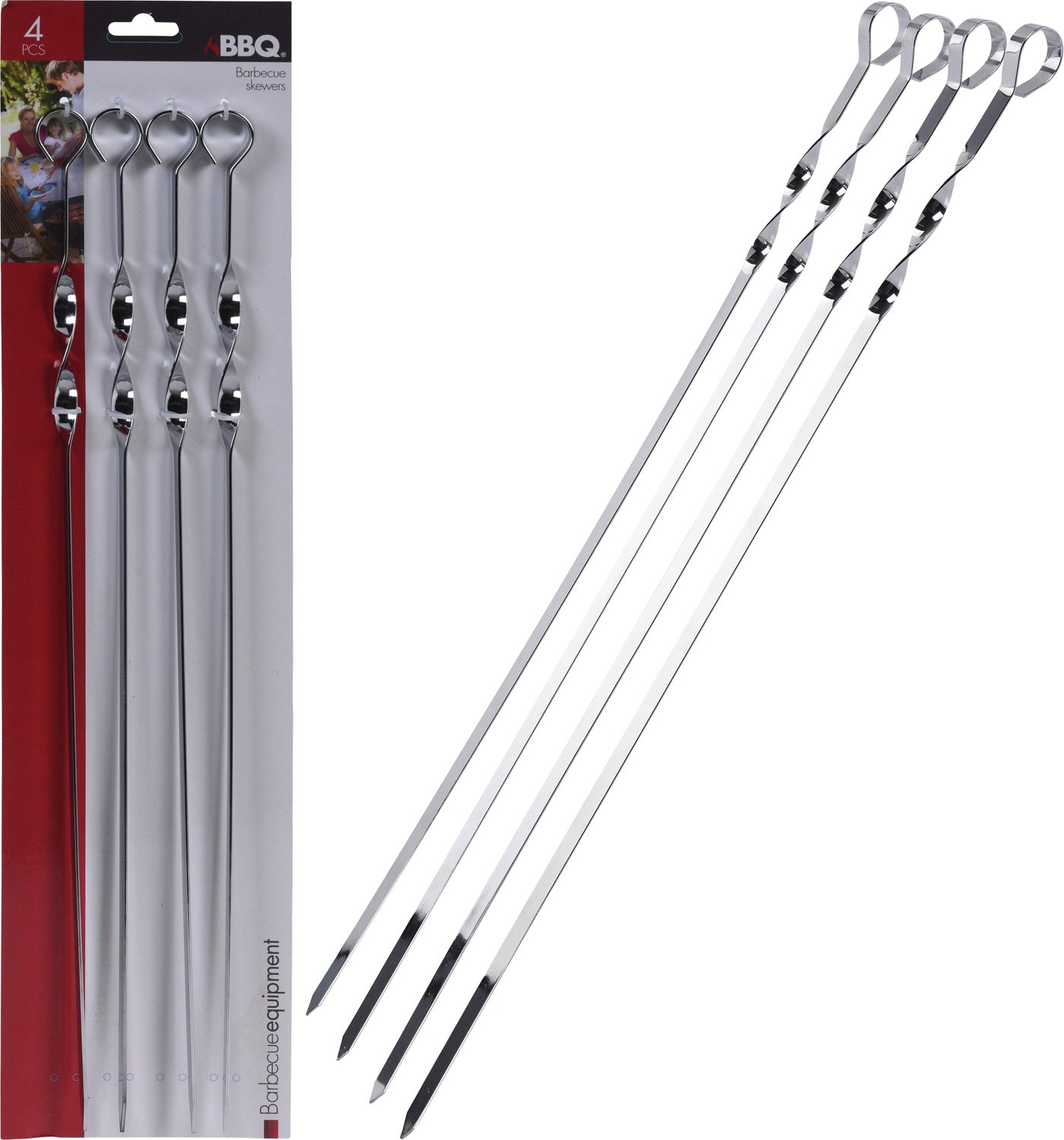 SET 4 SPIEDINI CROMO 60CM PER BARBECUE