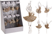 OFFERTA 4 BALLERINE APPENDIBILI 14CM CON GLITTER ORO ASSORTITE
