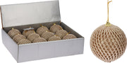 OFFERTA 12 PALLINE RETE 8CM CHAMPAGNE GLITTERATA