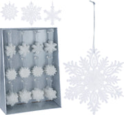 OFFERTA 6 PENDENTI NATALIZI FIOCCHI BIANCHI 10CM