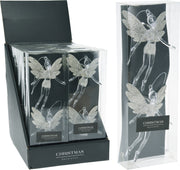 2 ANGIOLETTI APPENDIBILI 12CM TRASPARENTI CON GLITTER