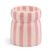 Candela in Ceramica a Strisce Lavanda Cabana 184g Rosa e Crema Paddywax