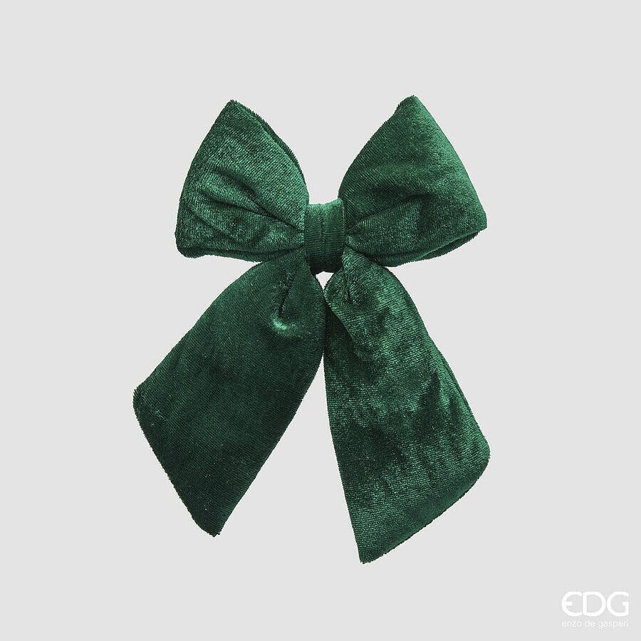 EDG Enzo De Gasperi Fiocco Natale in Velluto H20 cm L15 cm Verde