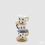 Portacandela Tazza H.22 D.10 Bianco/Nero