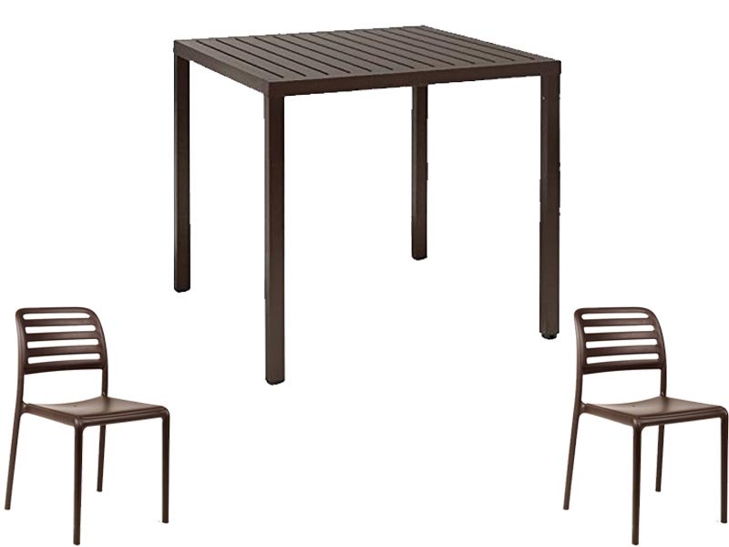 OFFERTA TAVOLO CUBE 80X80 + 2 SEDIE COSTA BISTROT COLORE A SCELTA