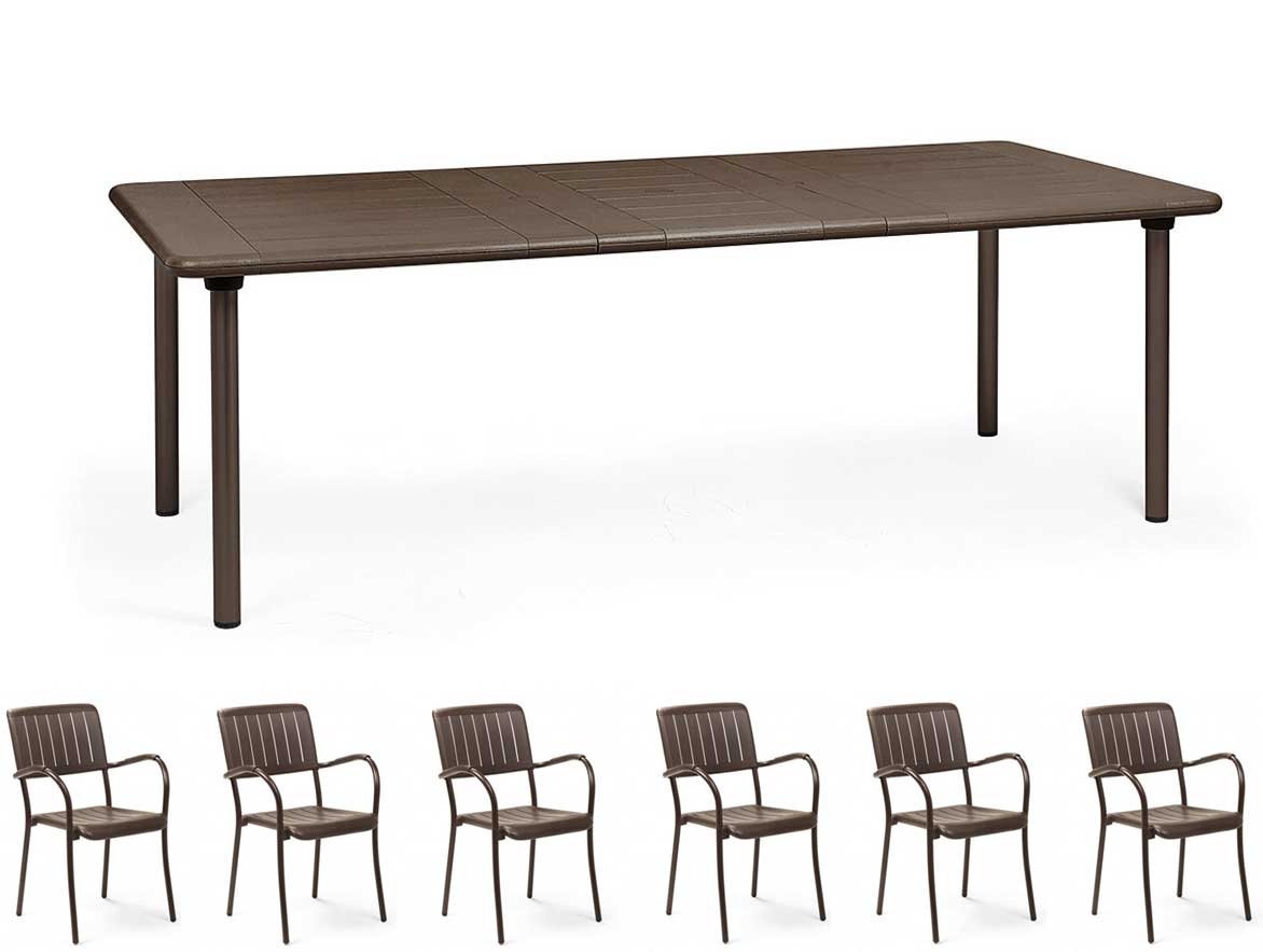 OFFERTA TAVOLO MAESTRALE 160/220CM ESTENSIBILE +6 POLTRONE MUSA COLORE A SCELTA