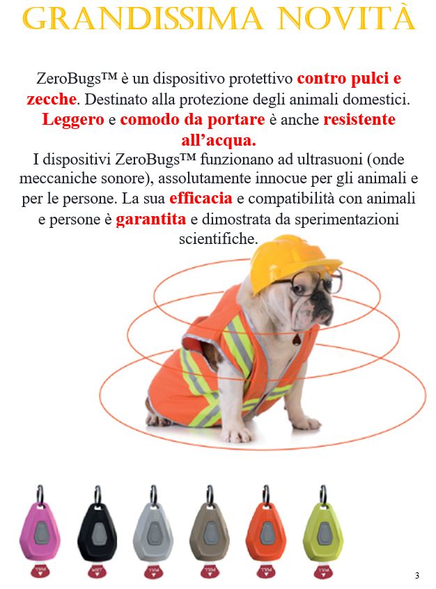 ZEROBUGS PET DISPOSITIVO SCACCIA ZECCHE E PULCI PER ANIMALI DOMESTICI