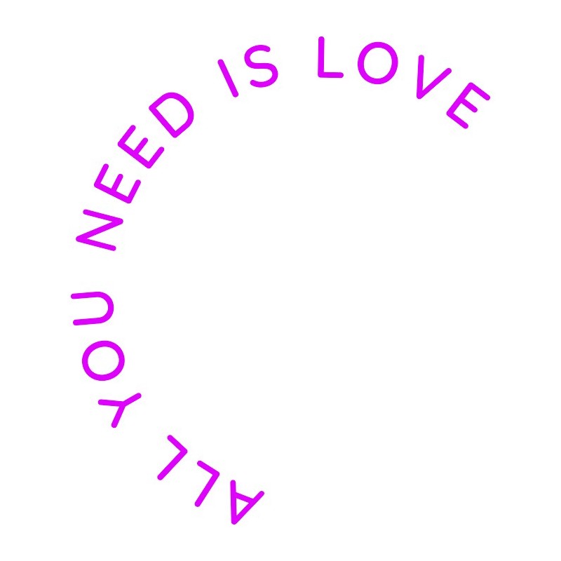 INSEGNA LUMINOSA NEON CANDYSHOCK MEDIUM ALL YOU NEED IS LOVE VIOLA