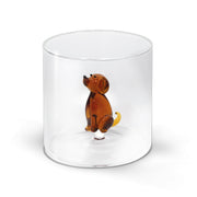 WD Lifestyle Bicchiere in Vetro Borosilicato 250 ml con Decoro Cane