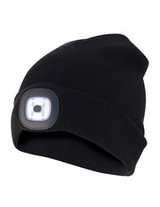 CAPELLINO CON LUCE FRONTALE TORCIA LED RICARICABILE NERO
