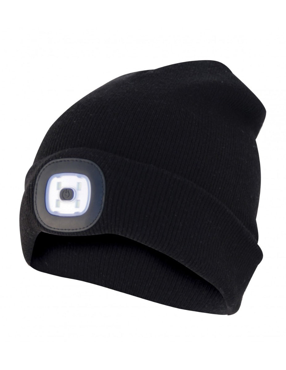 CAPELLINO CON LUCE FRONTALE TORCIA LED RICARICABILE NERO