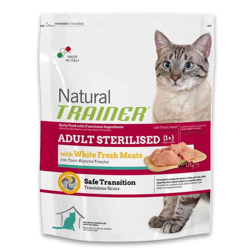 NATURAL TRAINER SACCO CROCCHETTE GATTO STERILIZZATO 300 GR CARNI BIANCHE