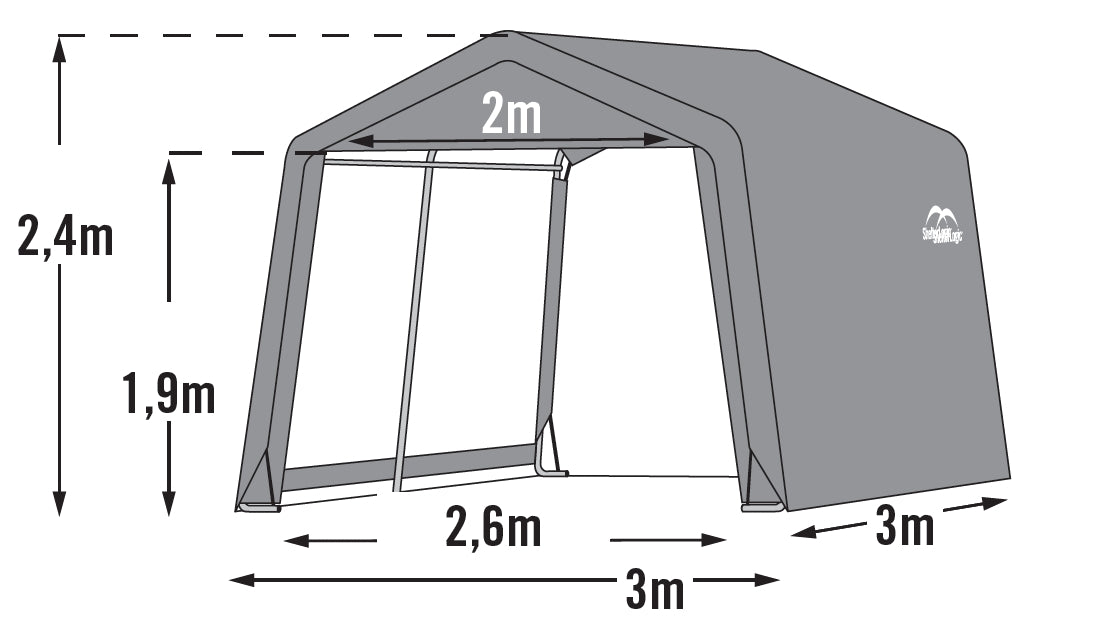 CAPANNO DA GIARDINO 3030 PER RIMESSA ATTREZZI 300X300X240 CM