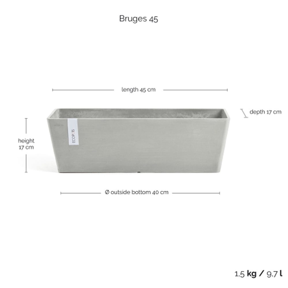 CASSETTA RETTANGOLARE BRUGES L45XP17XH17CM BIANCO/GRIGIO