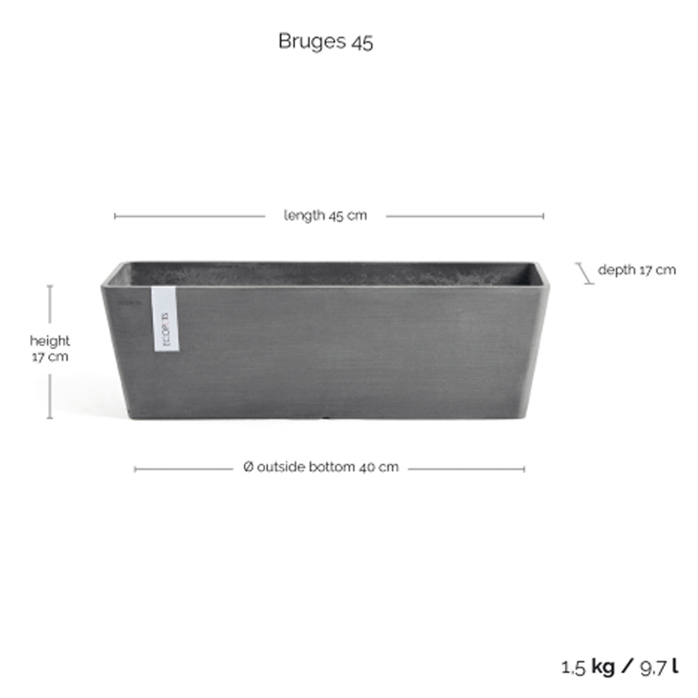 CASSETTA RETTANGOLARE BRUGES L45XP17XH17CM GRIGIO