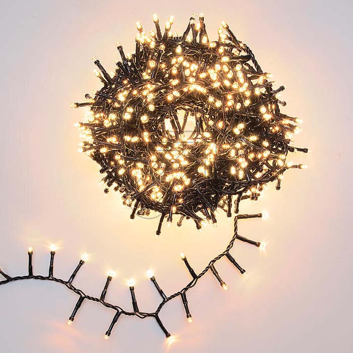 LUCI DI NATALE CATENA, 34,5MT, 1500 MINILED D6 30V, BIANCO CALDO