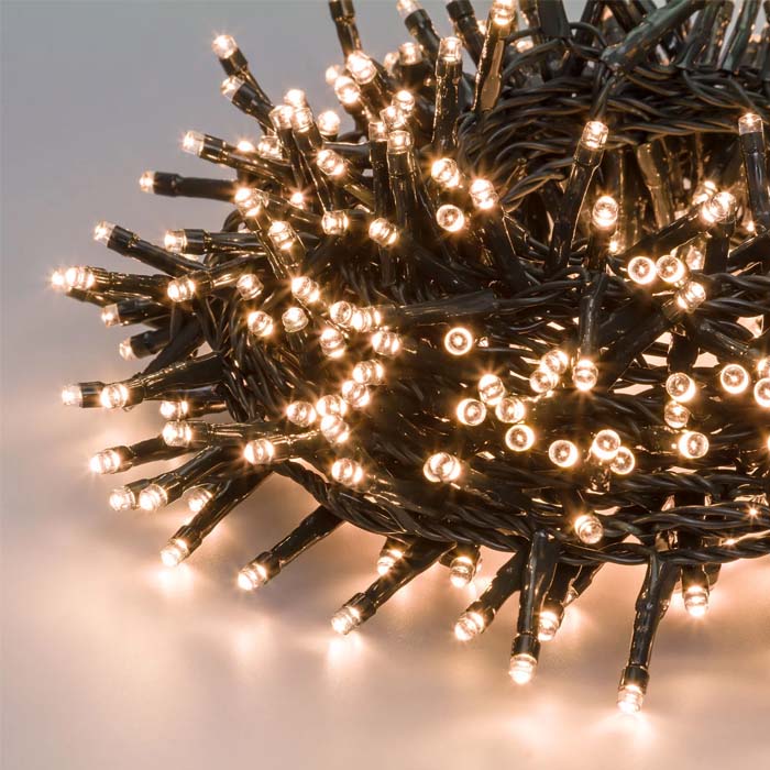 LUCI DI NATALE CATENA, 9,1MT, 432 MINILED D6, BIANCO CALDO